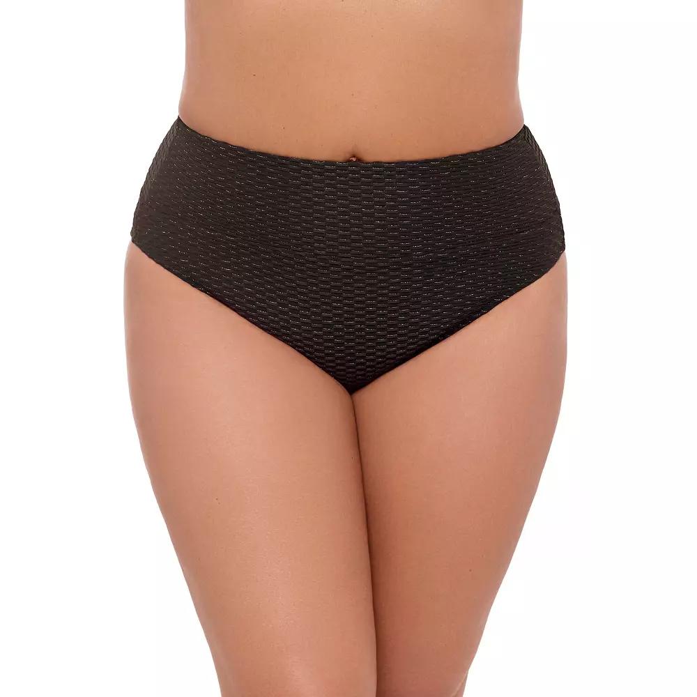 Women’s S3 Swim Smoothing Grid Texture Ultra Banded High Waist Bottoms, Women's,  Product Image