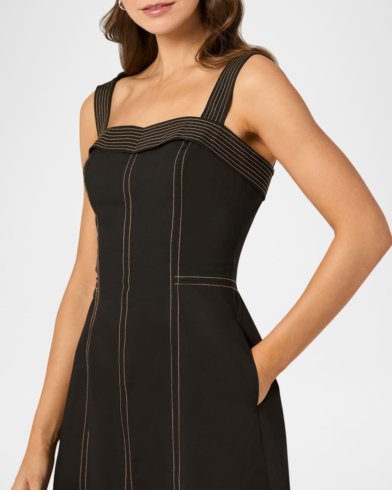 Maxwell Sleeveless Topstitched A-Line Midi Dress Product Image