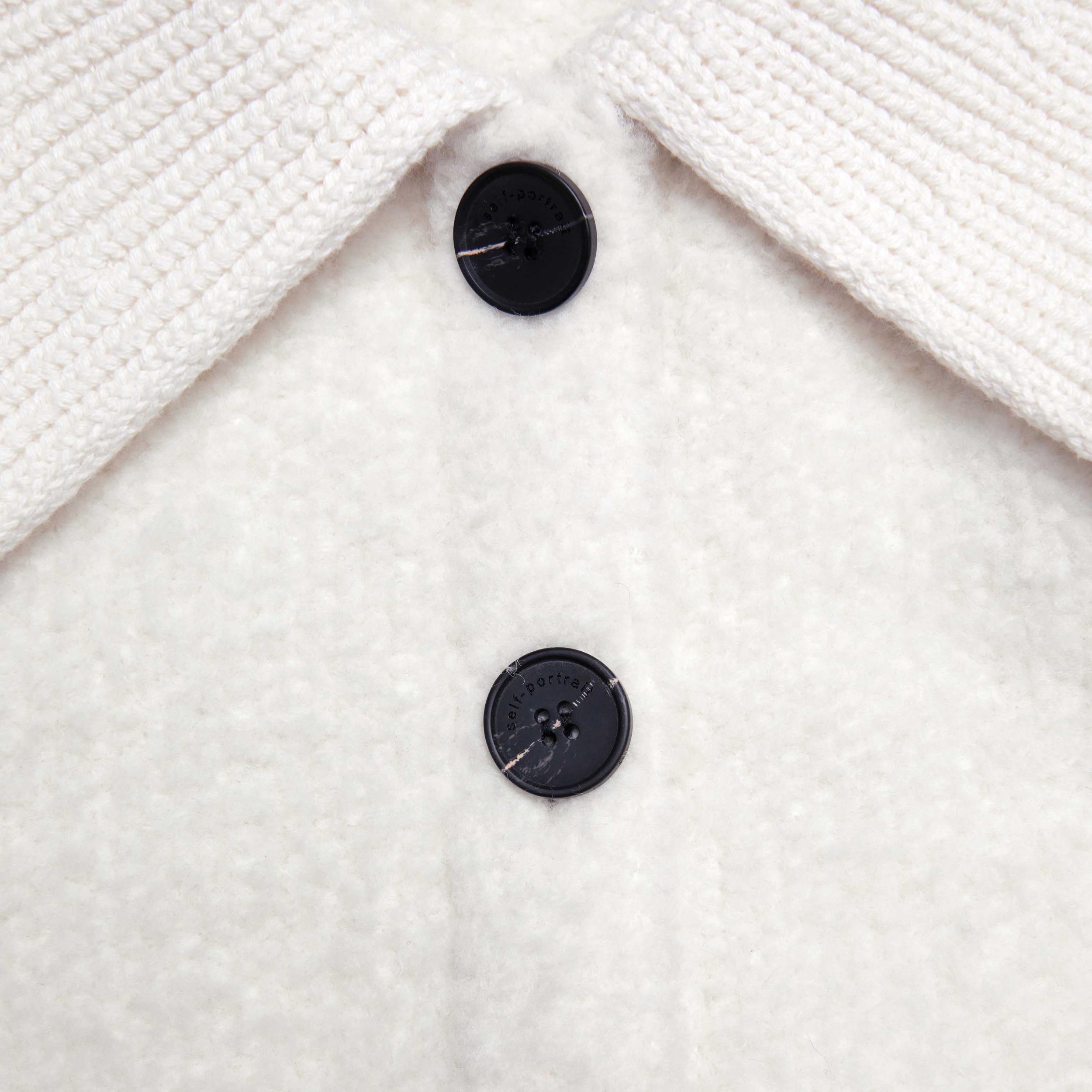 Cream Fluffy Knit Cardigan Product Image