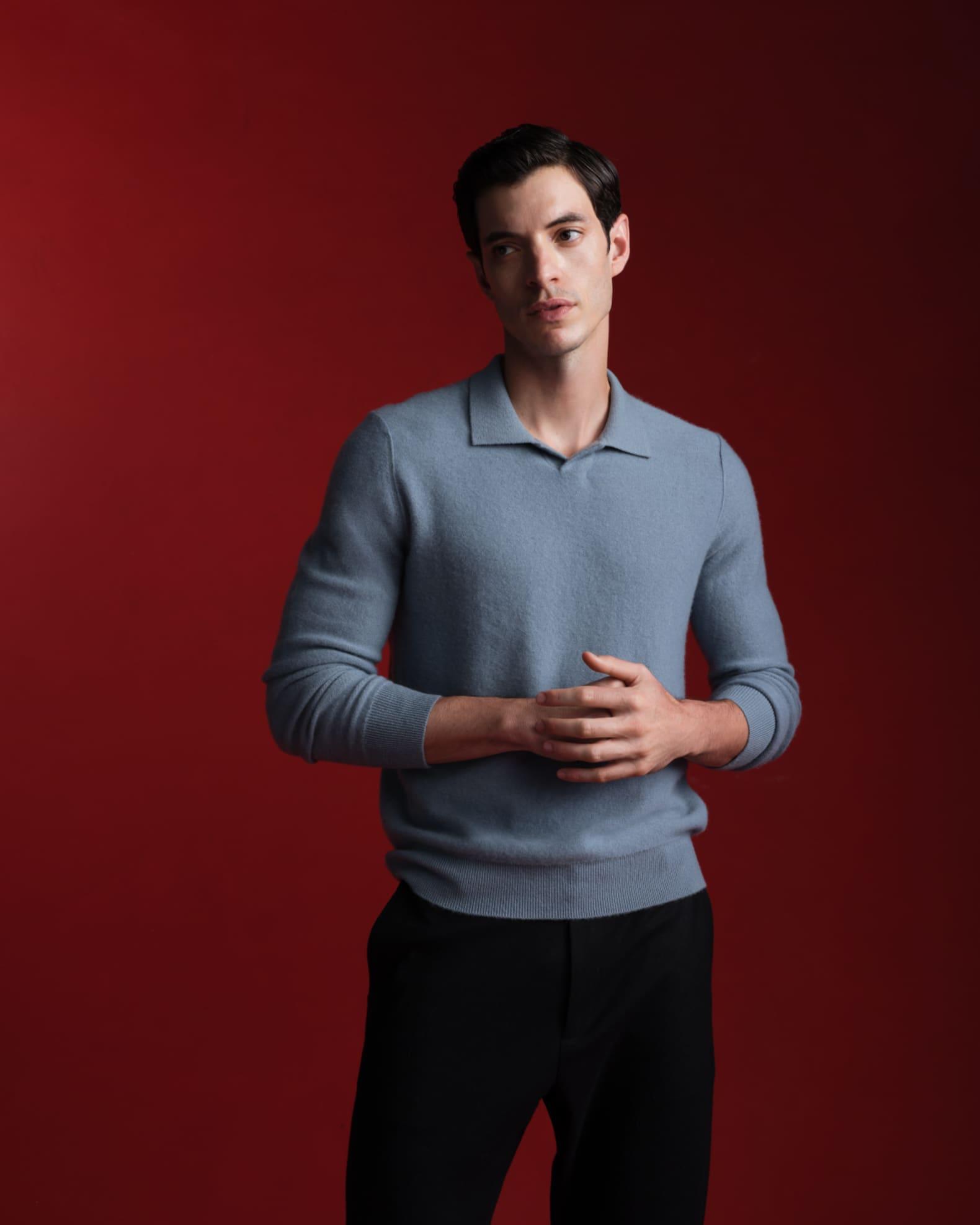 Men's Boiled Cashmere Polo Shirt Product Image