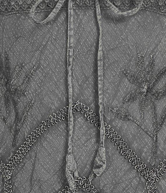 Scully Spaghetti Strap Front Tie Embroidered Midi Dress Product Image