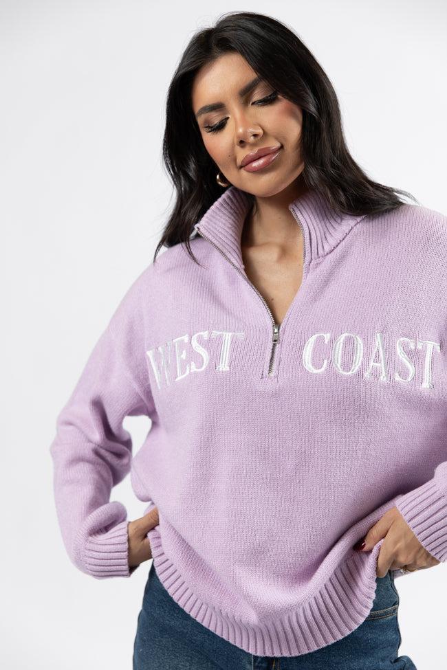 Roll With It Purple West Coast Quarter Zip Sweater FINAL SALE Product Image