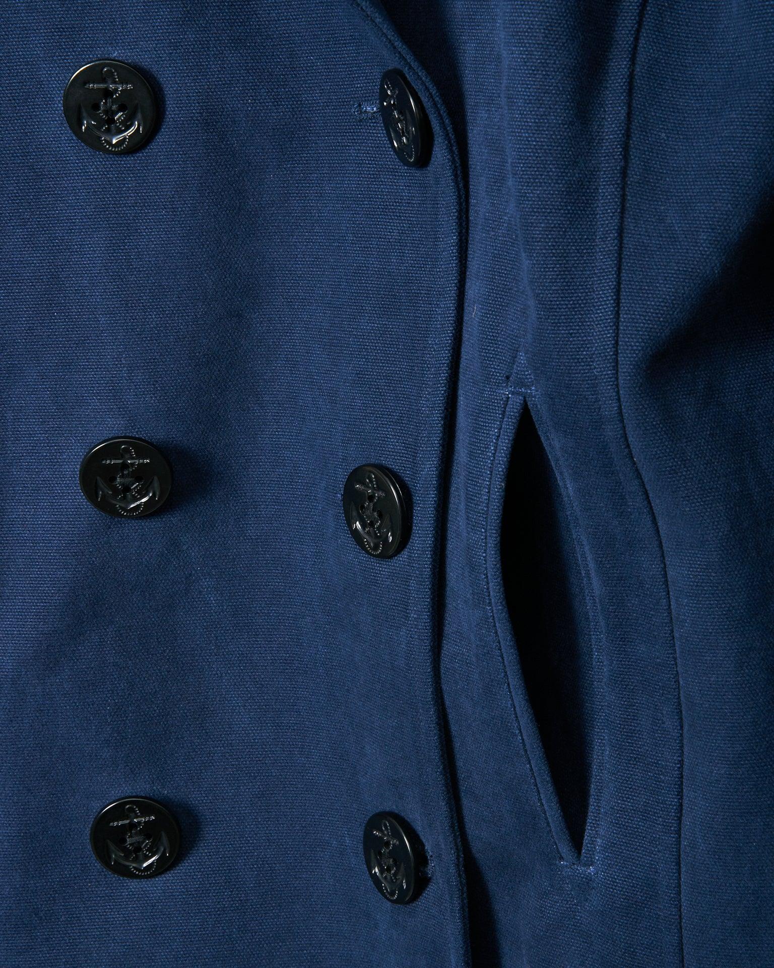 Women's Cropped Peacoat in Navy Product Image