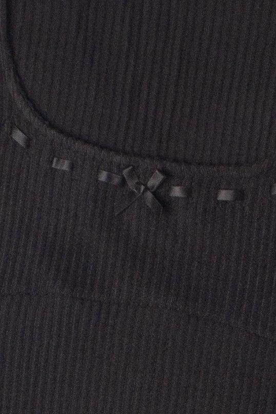 Ribbon Detail Ribbed Sweater Dress Product Image