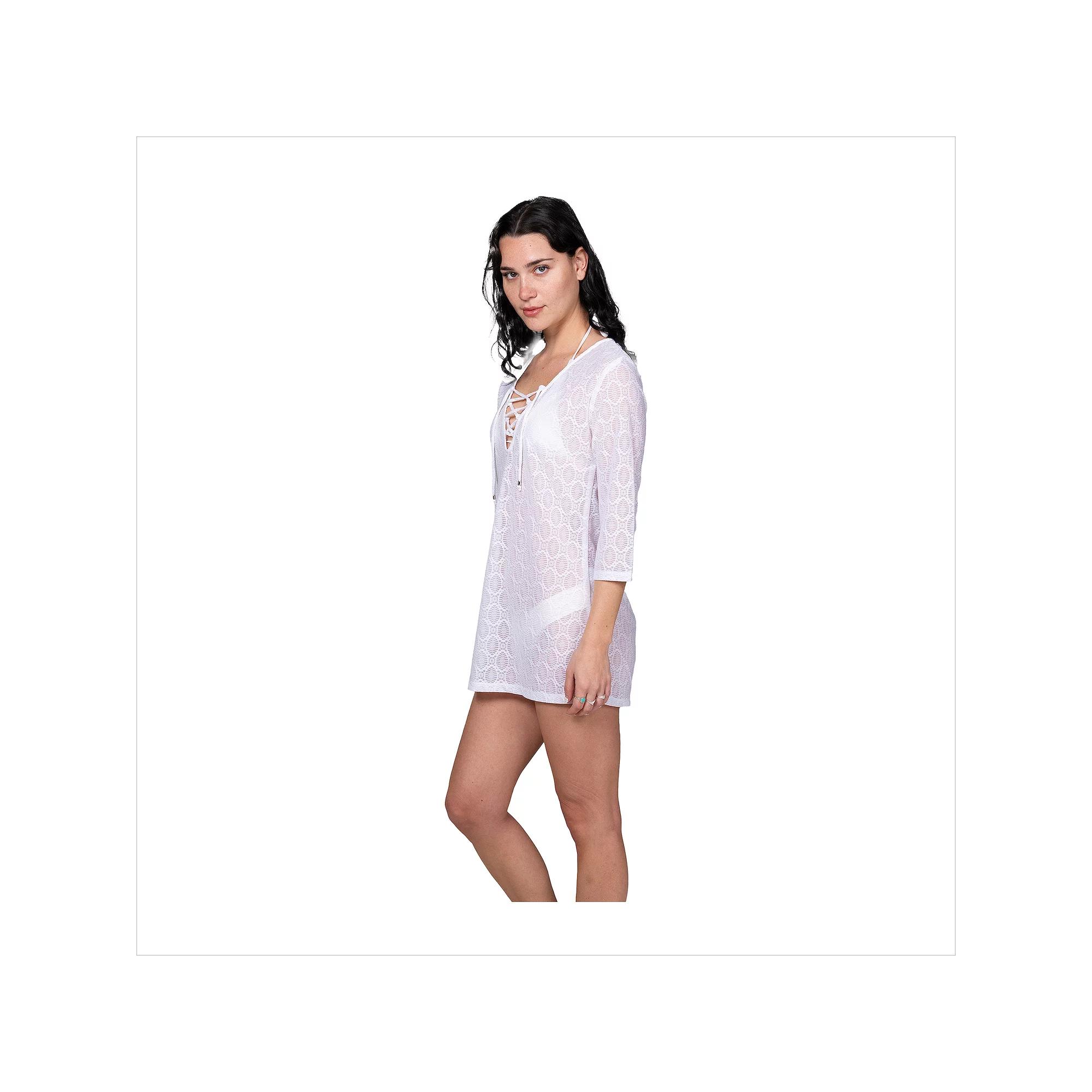 Women's Portocruz Lace Up Tunic Swim Cover Up,  Product Image