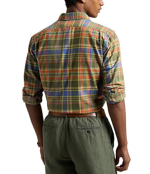 Polo Ralph Lauren Classic Fit Plaid Oxford Long Sleeve Pocketed Shirt Product Image