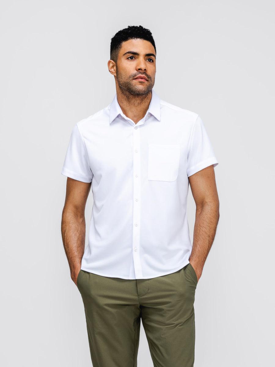 Men's Apollo Short Sleeve Sport Shirt - White (0N) Male Product Image