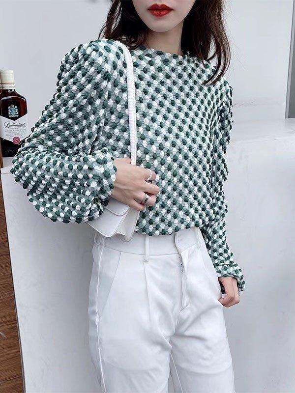 Long Sleeve Dot Jacquard Tee Product Image