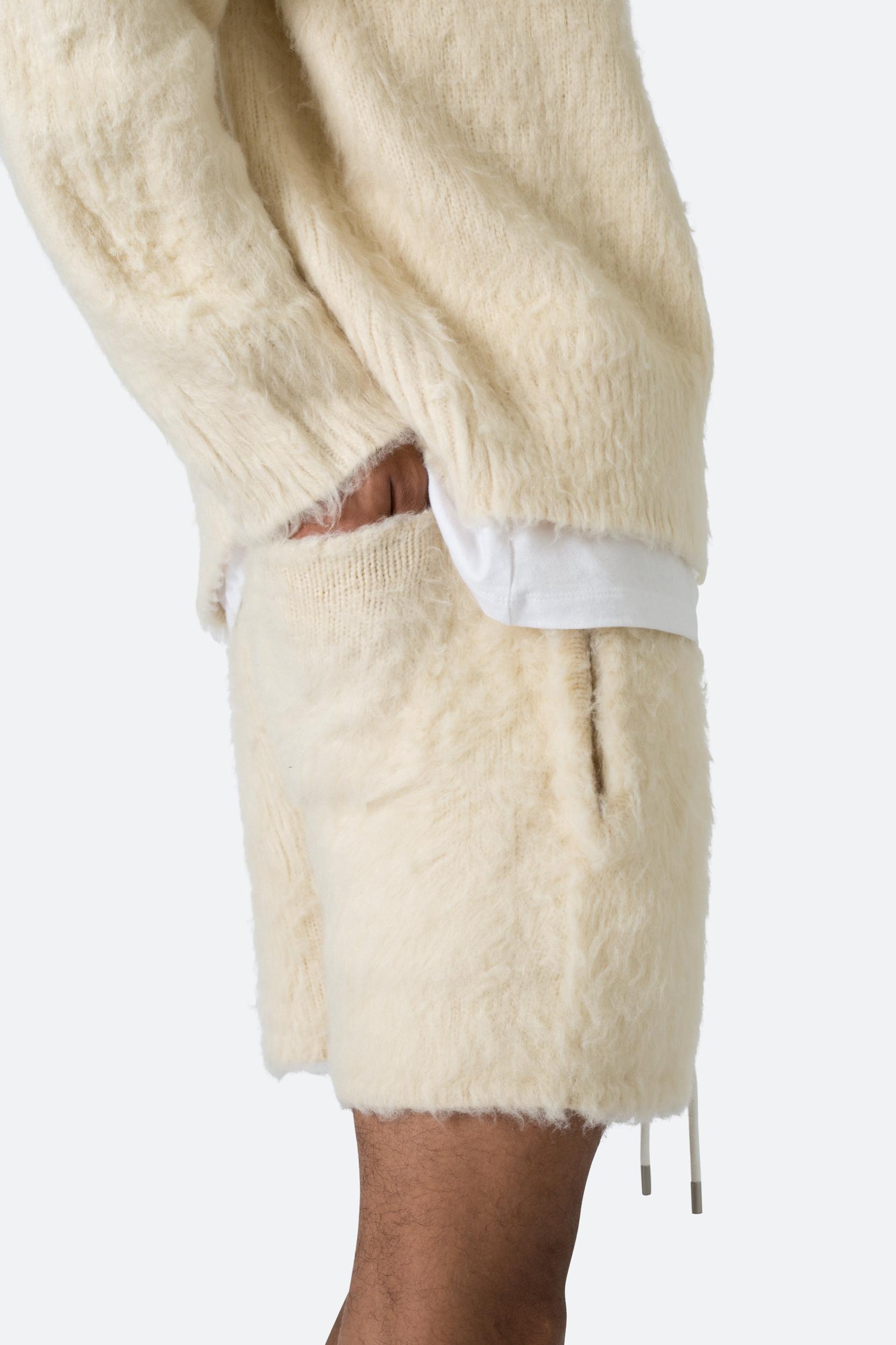 Fuzzy Sweatshorts - Off White Product Image