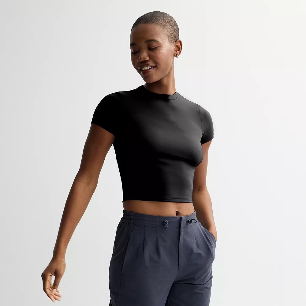 Women's FLX Affirmation Short Sleeve Active Tee, Size: XL, Mineral Black Product Image