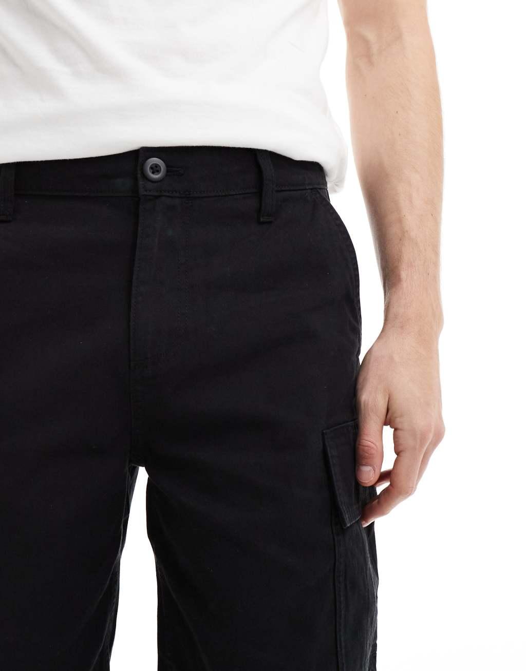 ASOS DESIGN cargo short in black Product Image
