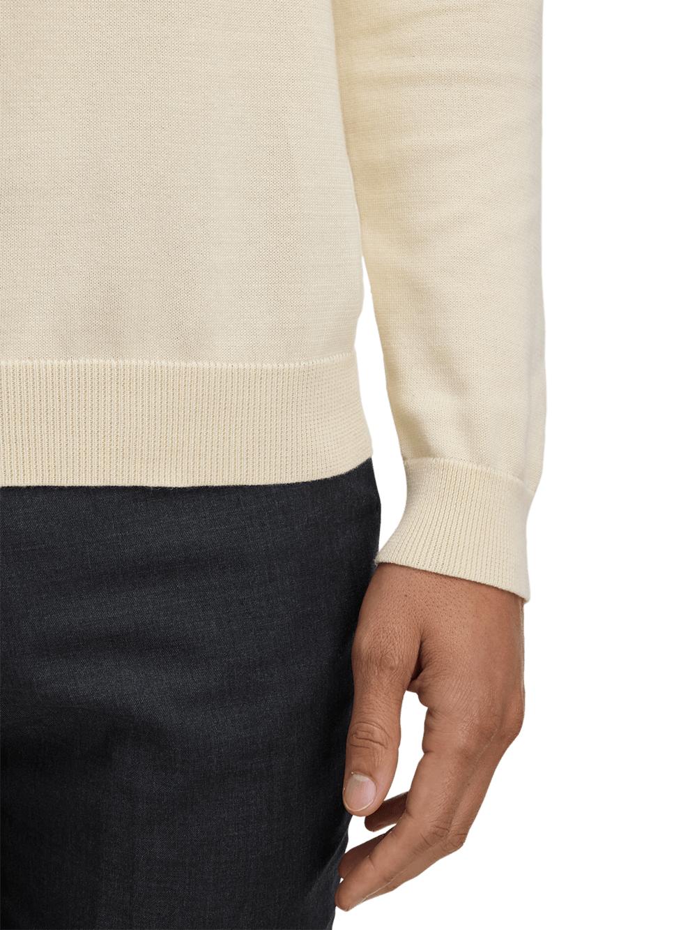 Supima Cotton Three Button Polo - Ivory Product Image