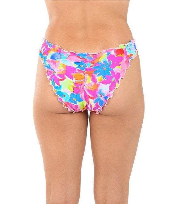 Citrus Color Me Floral V-Waist Merrow Edge Hipster Swim Bottom Product Image