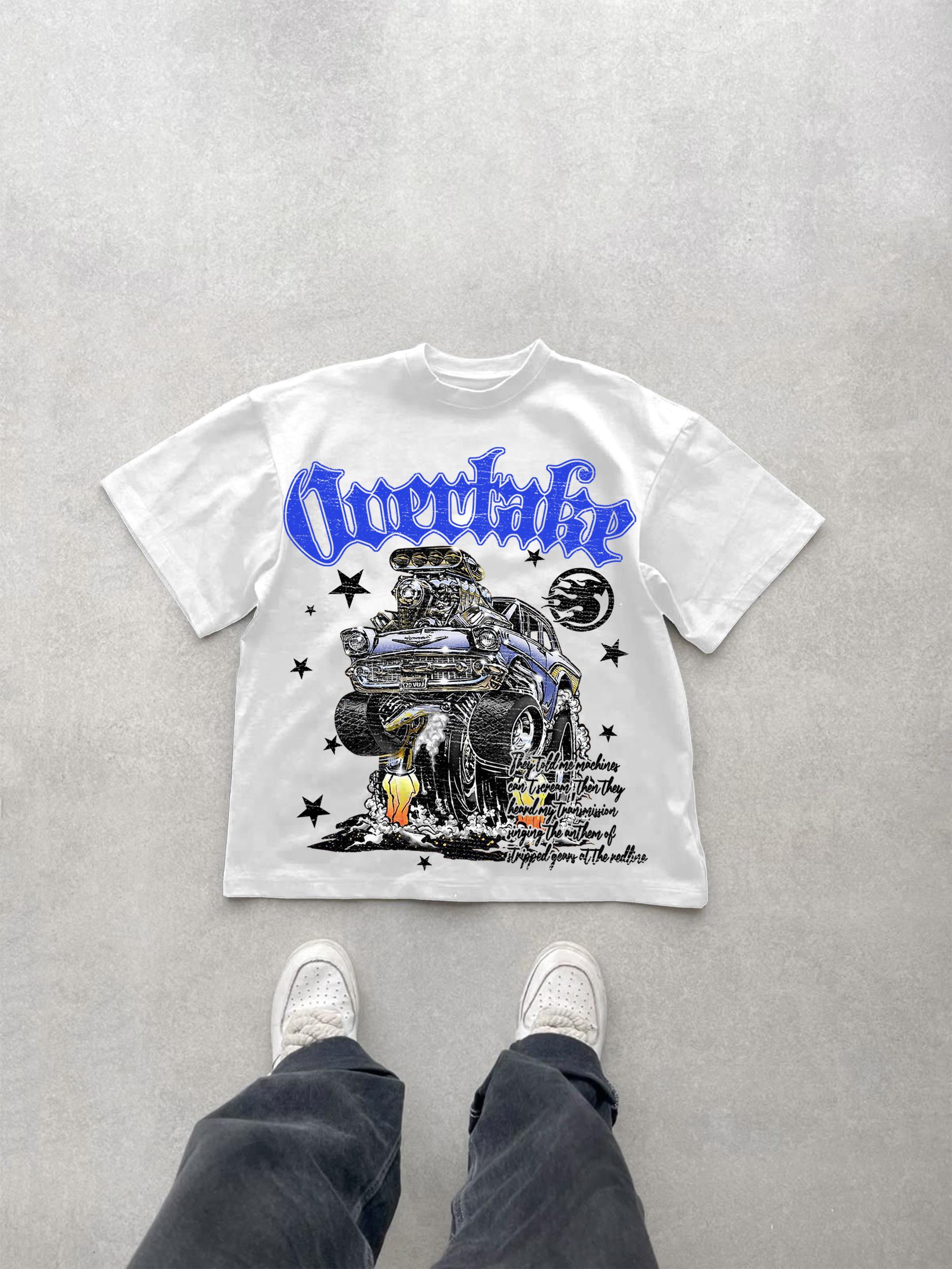 Over Take Racing Graphic Cotton T-shirt Product Image