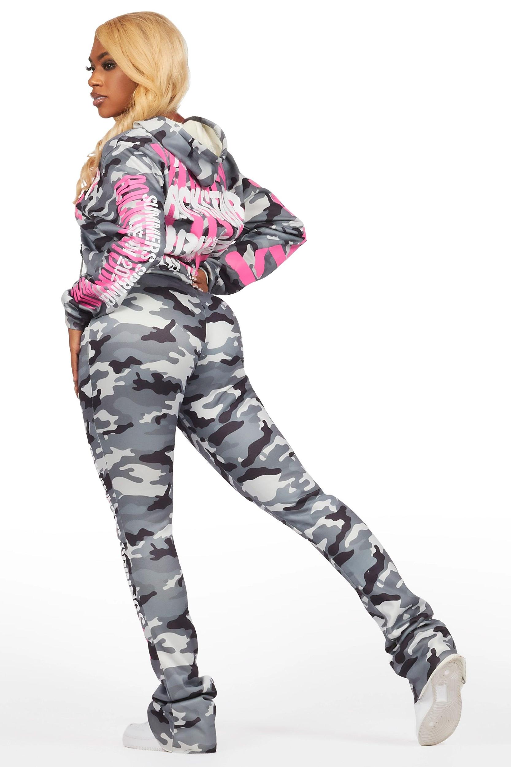 Lamani Black Camo Super Stacked Trackset Female Product Image