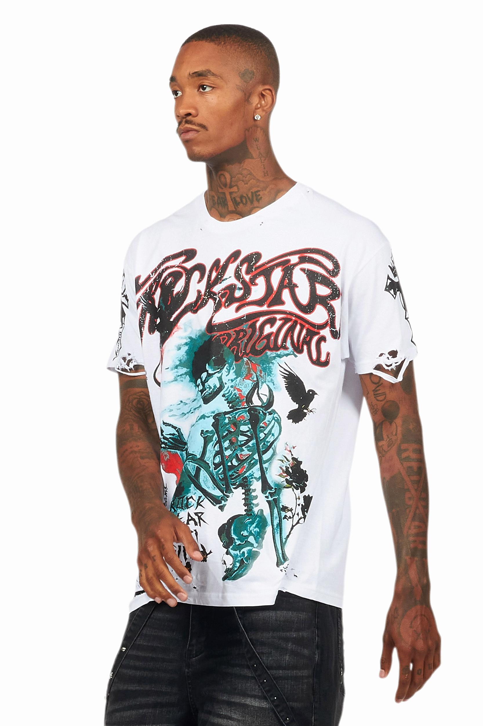 Danby White Graphic Oversized T-Shirt Male Product Image