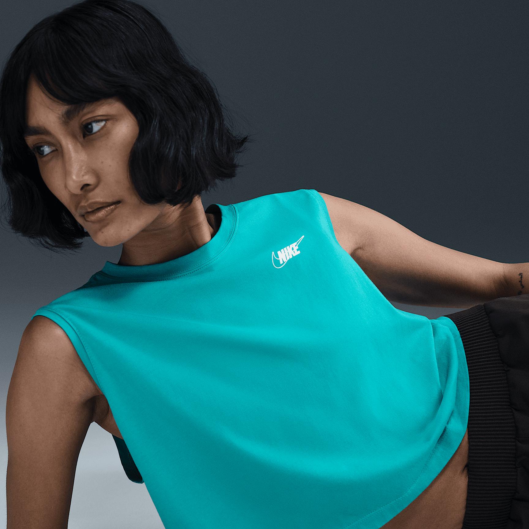 Womens Nike Sportswear Club Sleeveless Cropped Graphic T-Shirt | HF9531-345 Product Image