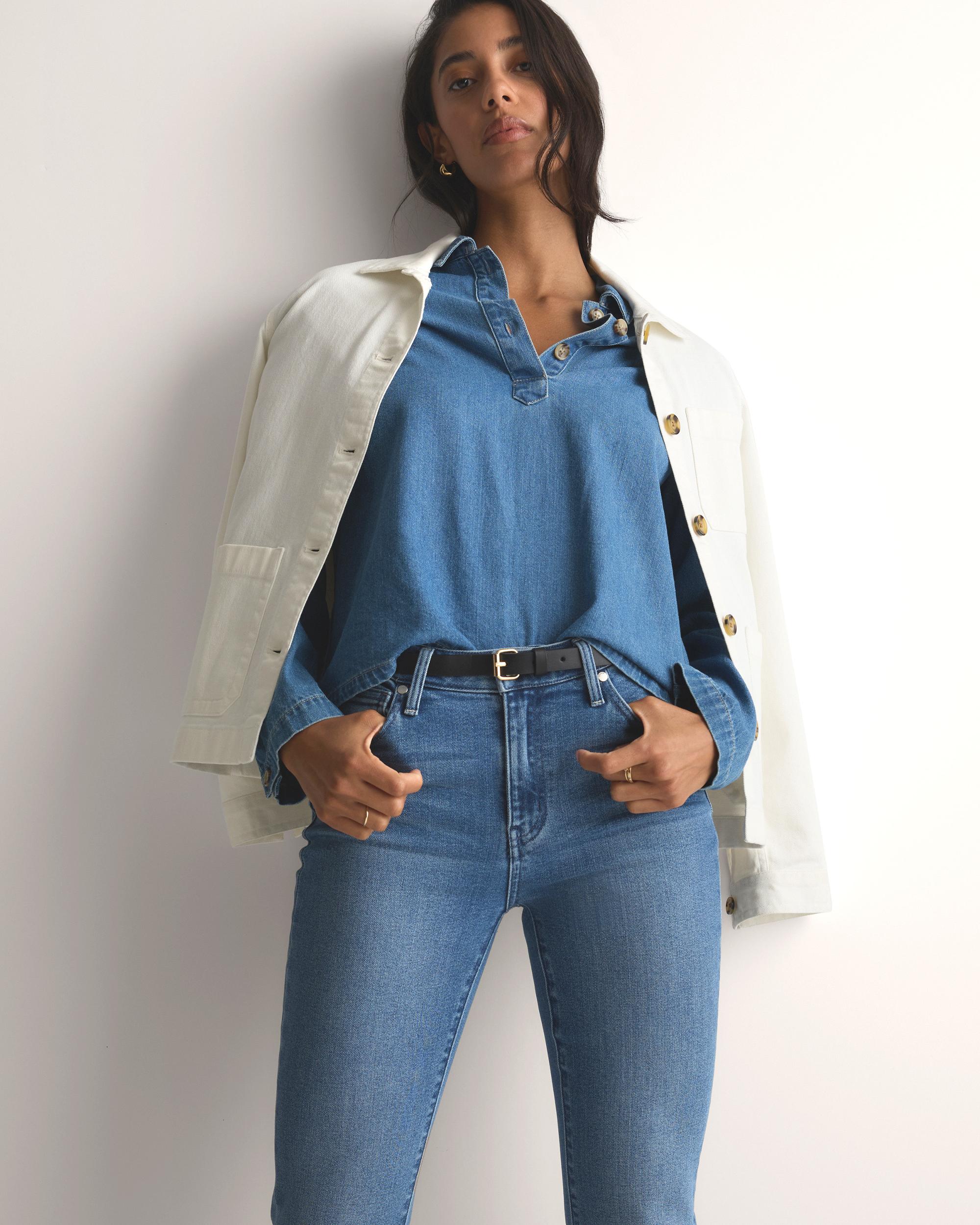 Quince | Women's Bella Stretch Kick Flare Jeans Organic Cotton Product Image