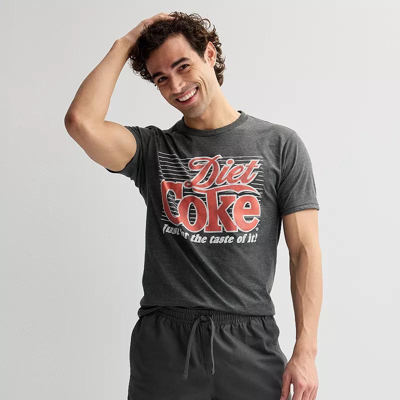 Men's Diet Coke Vintage Ad Crewneck Graphic Tee, Size: Medium, Heather Grey Product Image