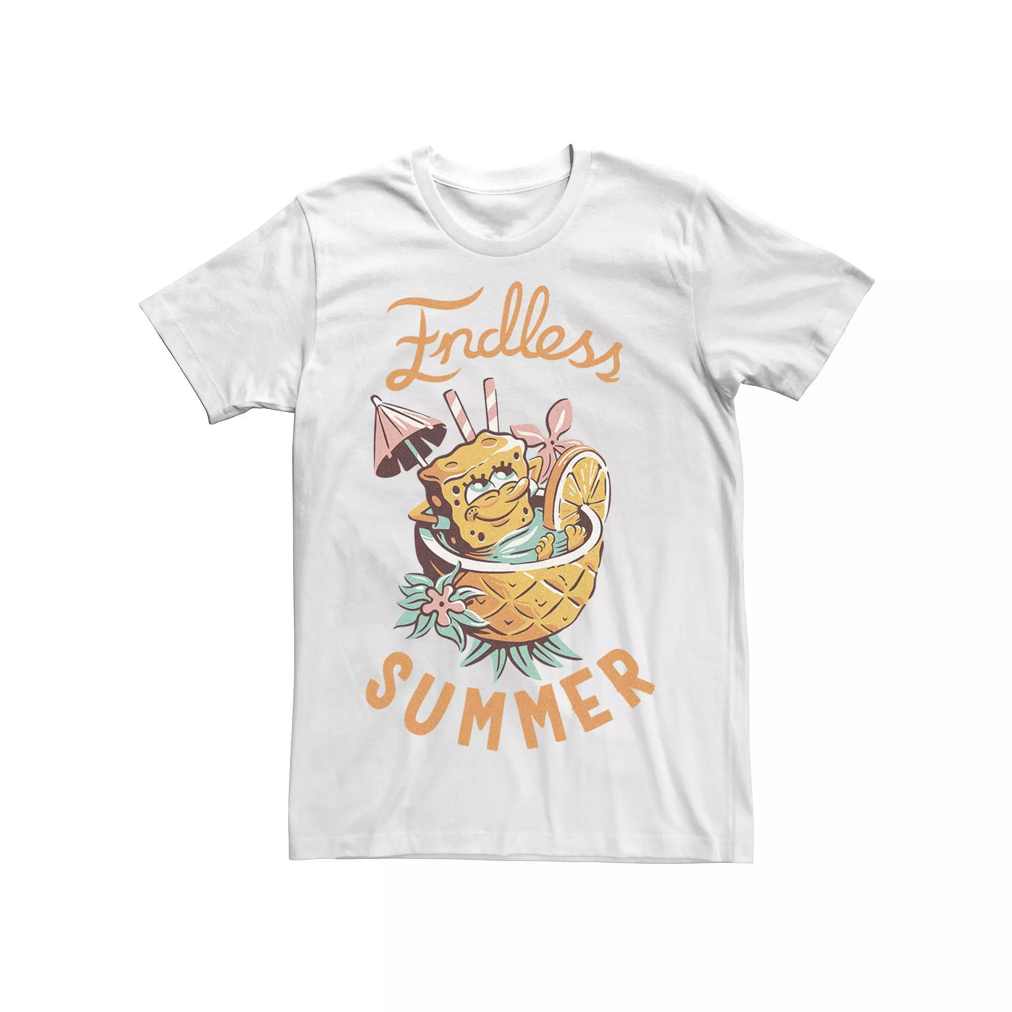 Men's SpongeBob SquarePants Endless Summer Pineapple Drink Tee,  Product Image