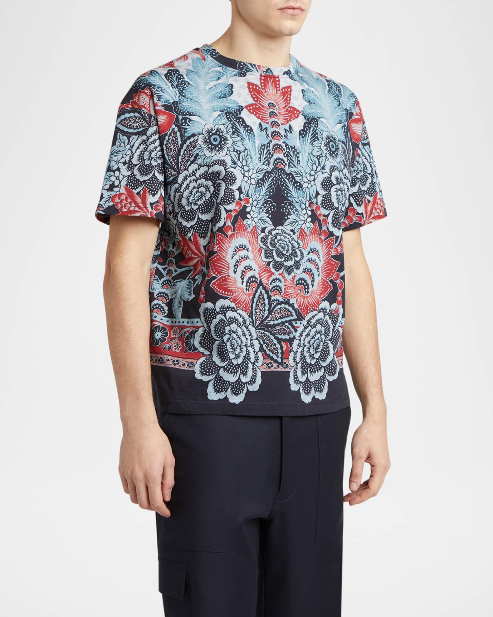 Men's Abstract Floral Crewneck T-Shirt Product Image