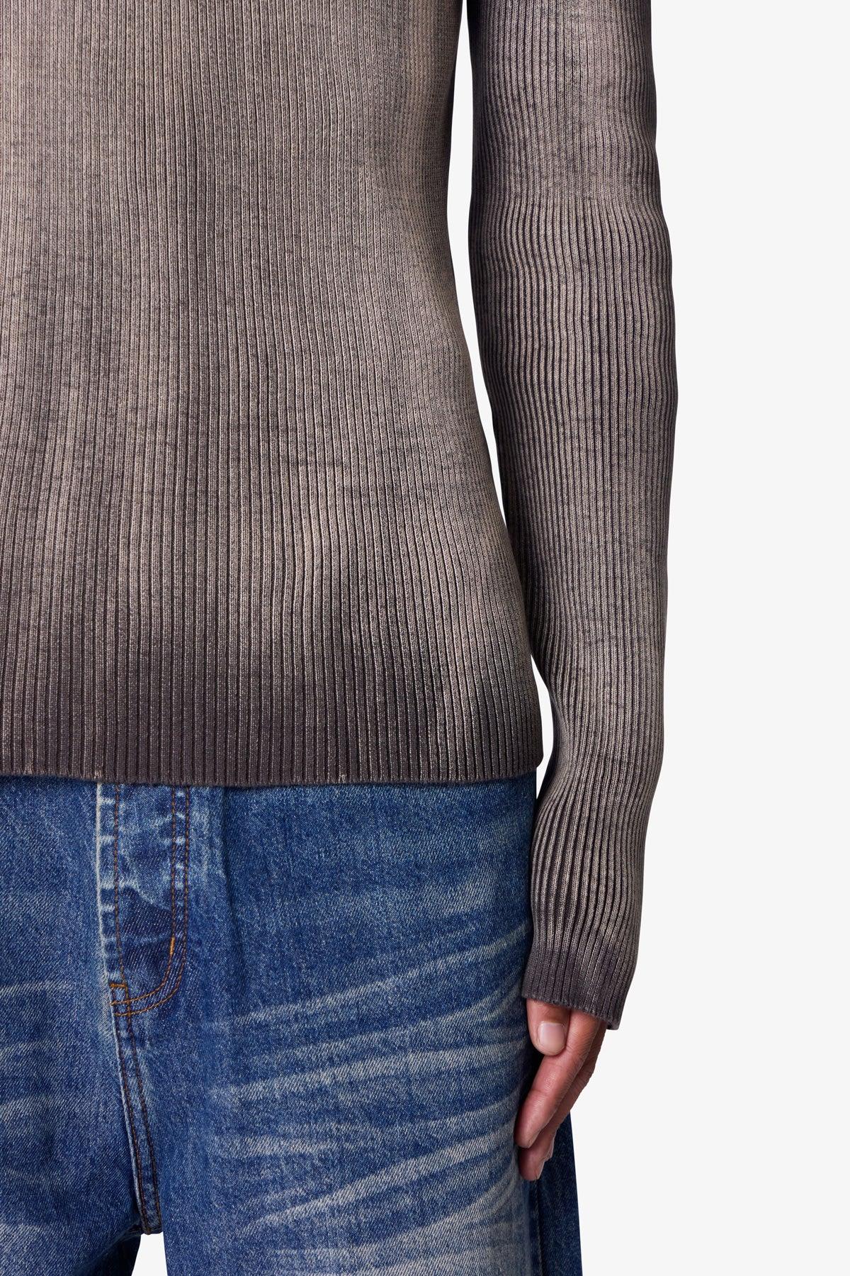 Ash Tray Ribbed L/S Shirt - Charcoal Grey Product Image