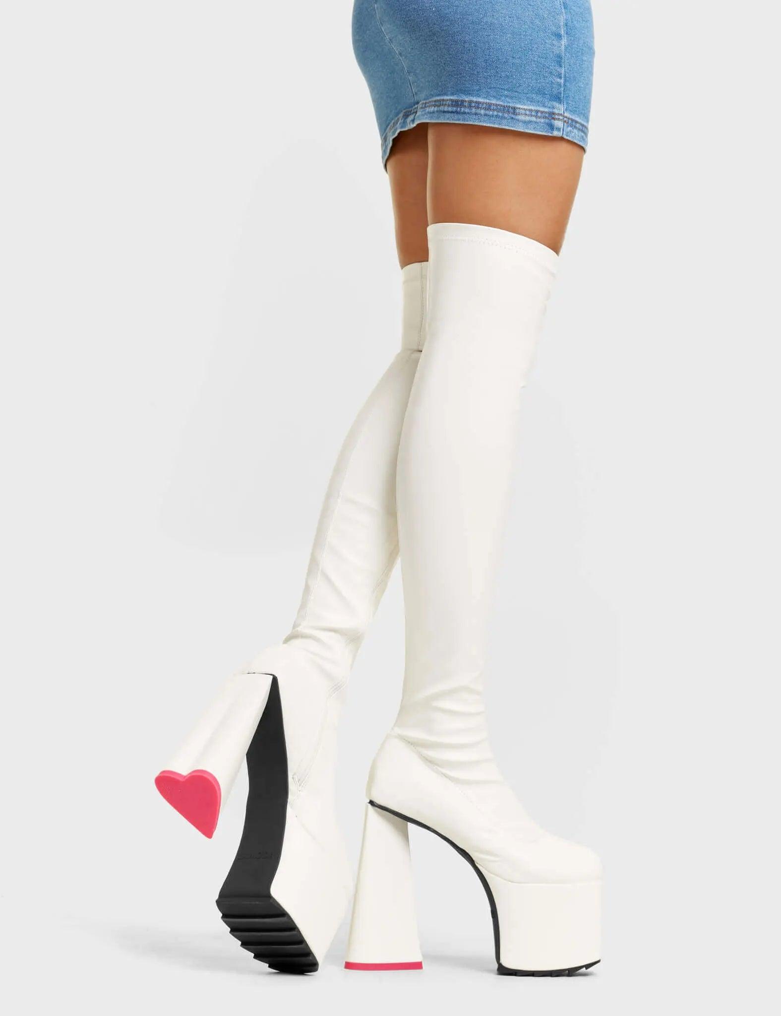 Separate Platform Thigh High Boots Product Image