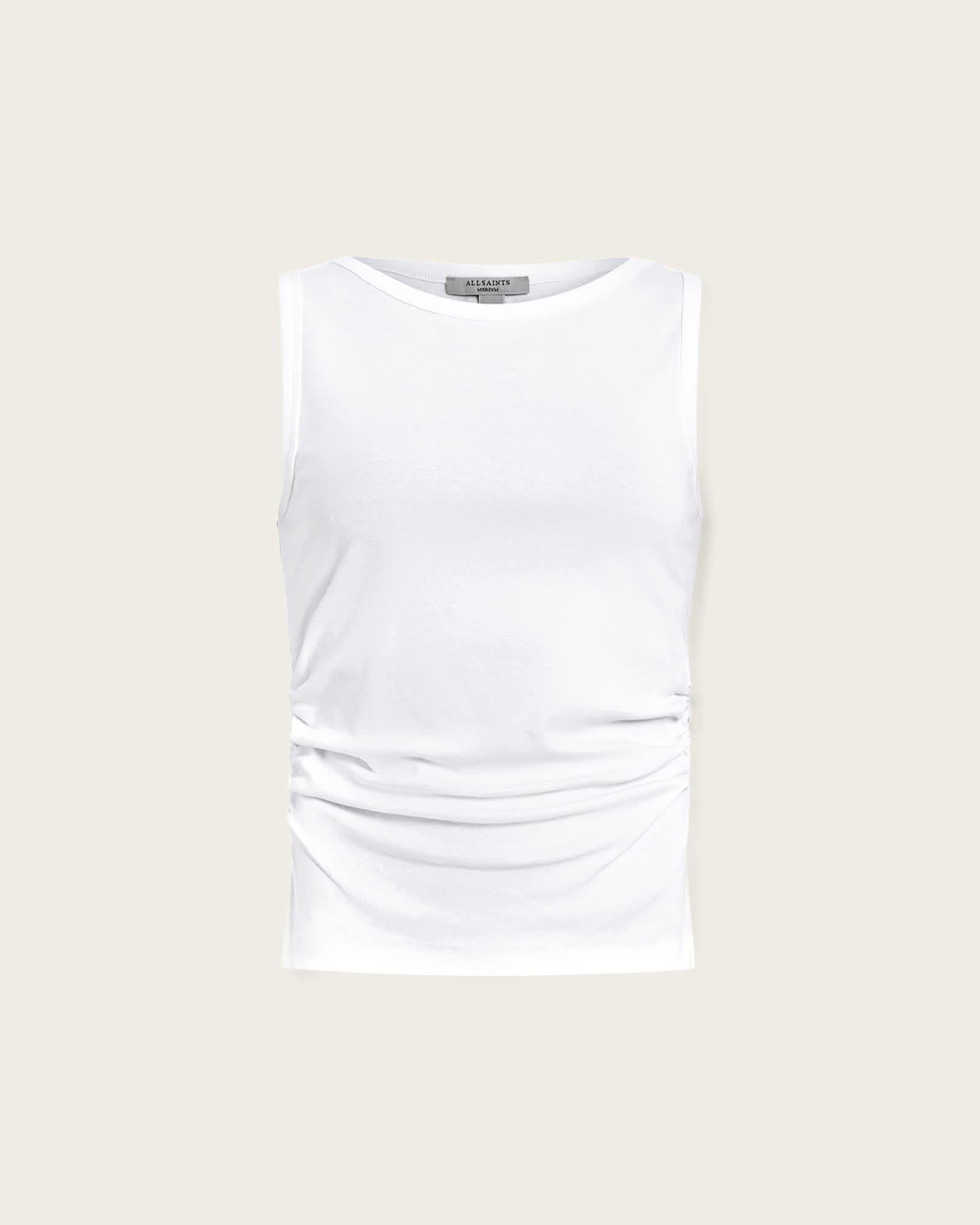 Katarina Boat Neck Slim Fit Tank Top Optic White | ALLSAINTS US Product Image