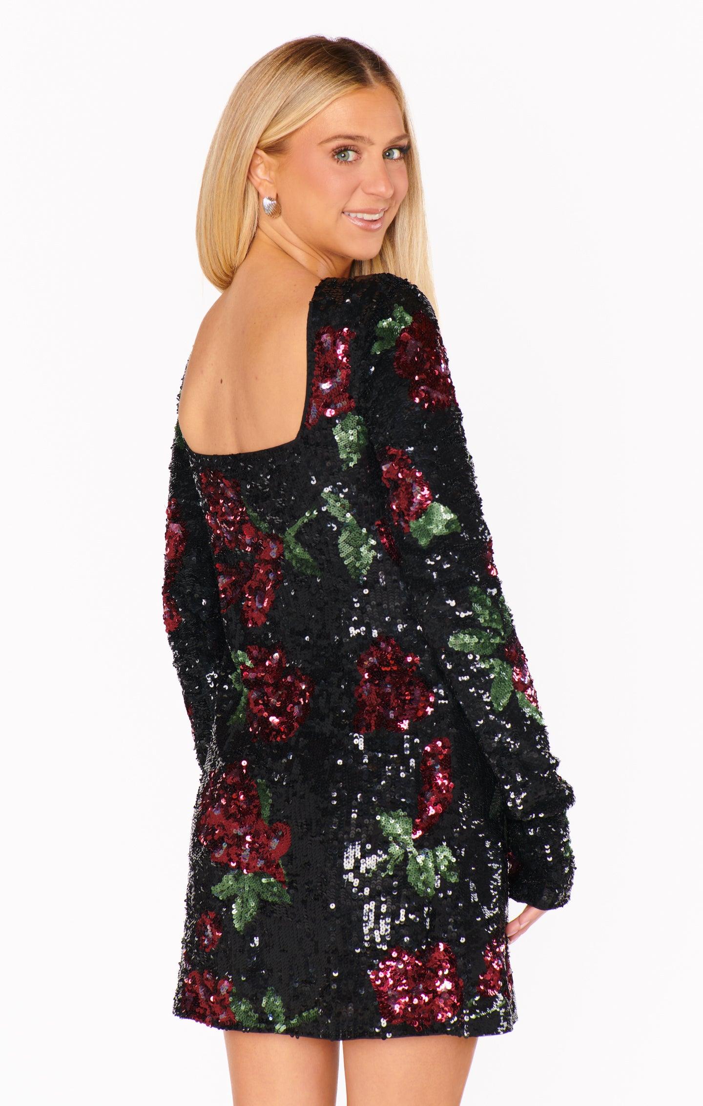 Out Tonight Mini Dress ~ Send Me Roses Sequins Product Image