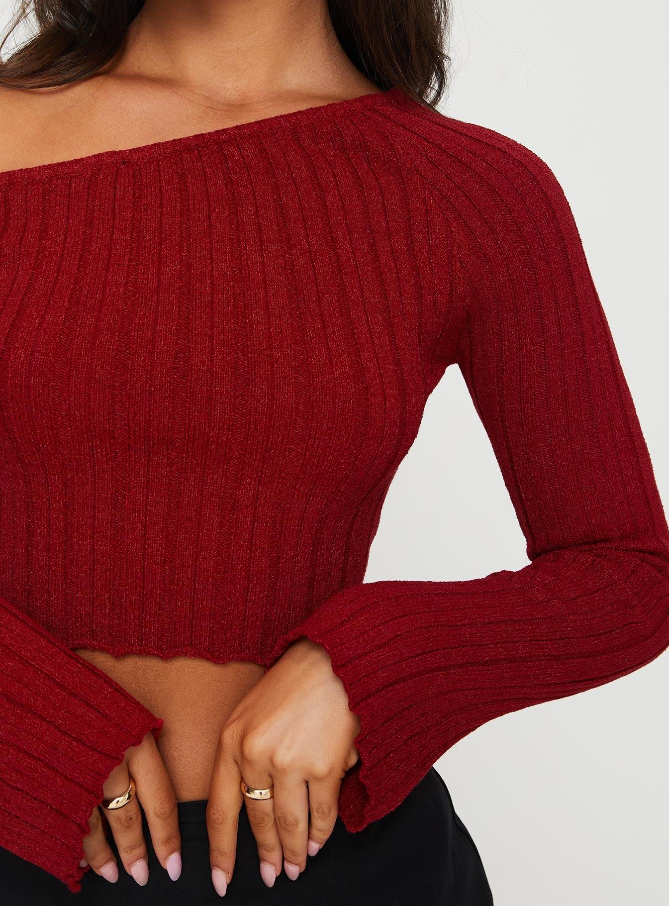 Santorini Knit Top Red Product Image