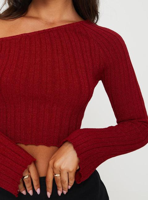 Santorini Knit Top Red Product Image