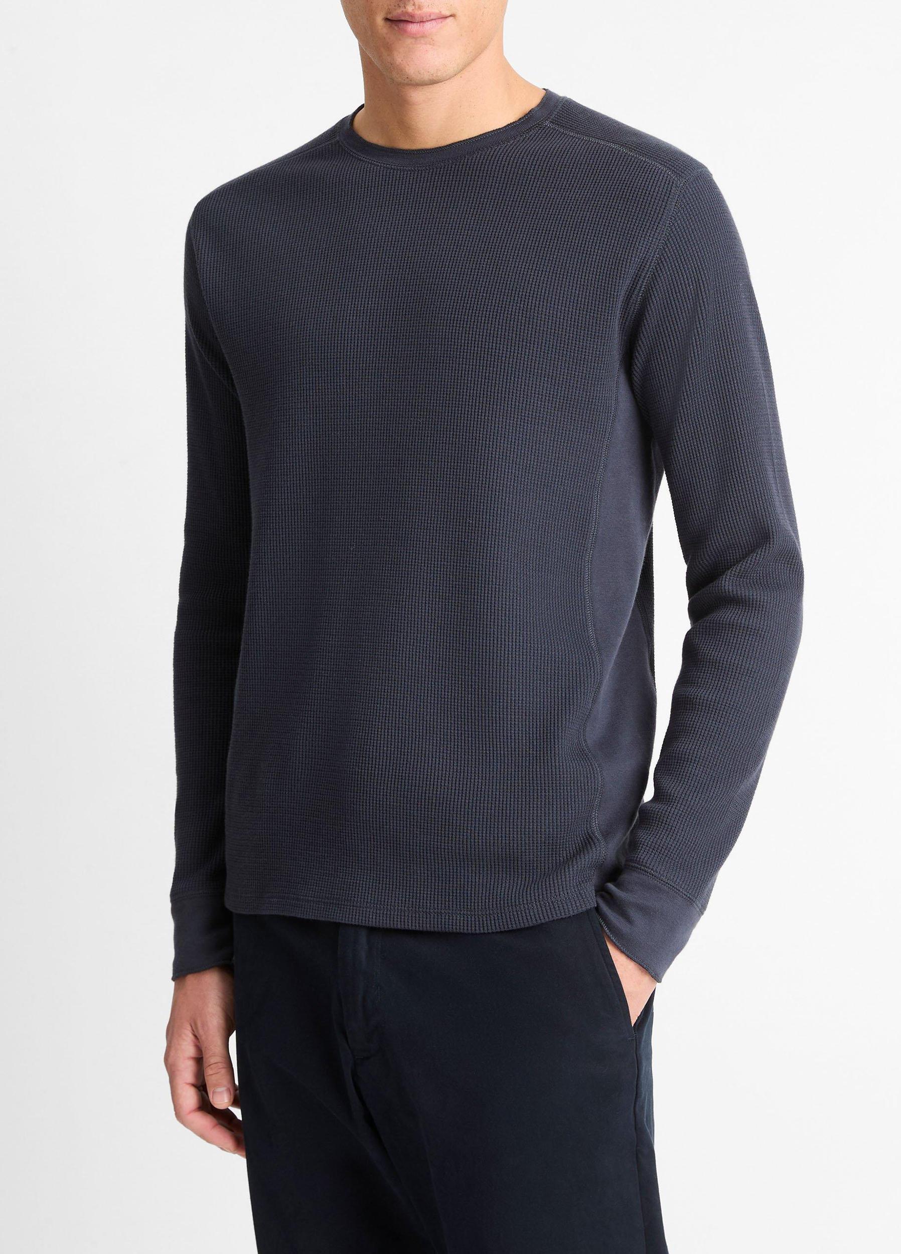 Pima Cotton-Blend Thermal Long-Sleeve Pullover Product Image