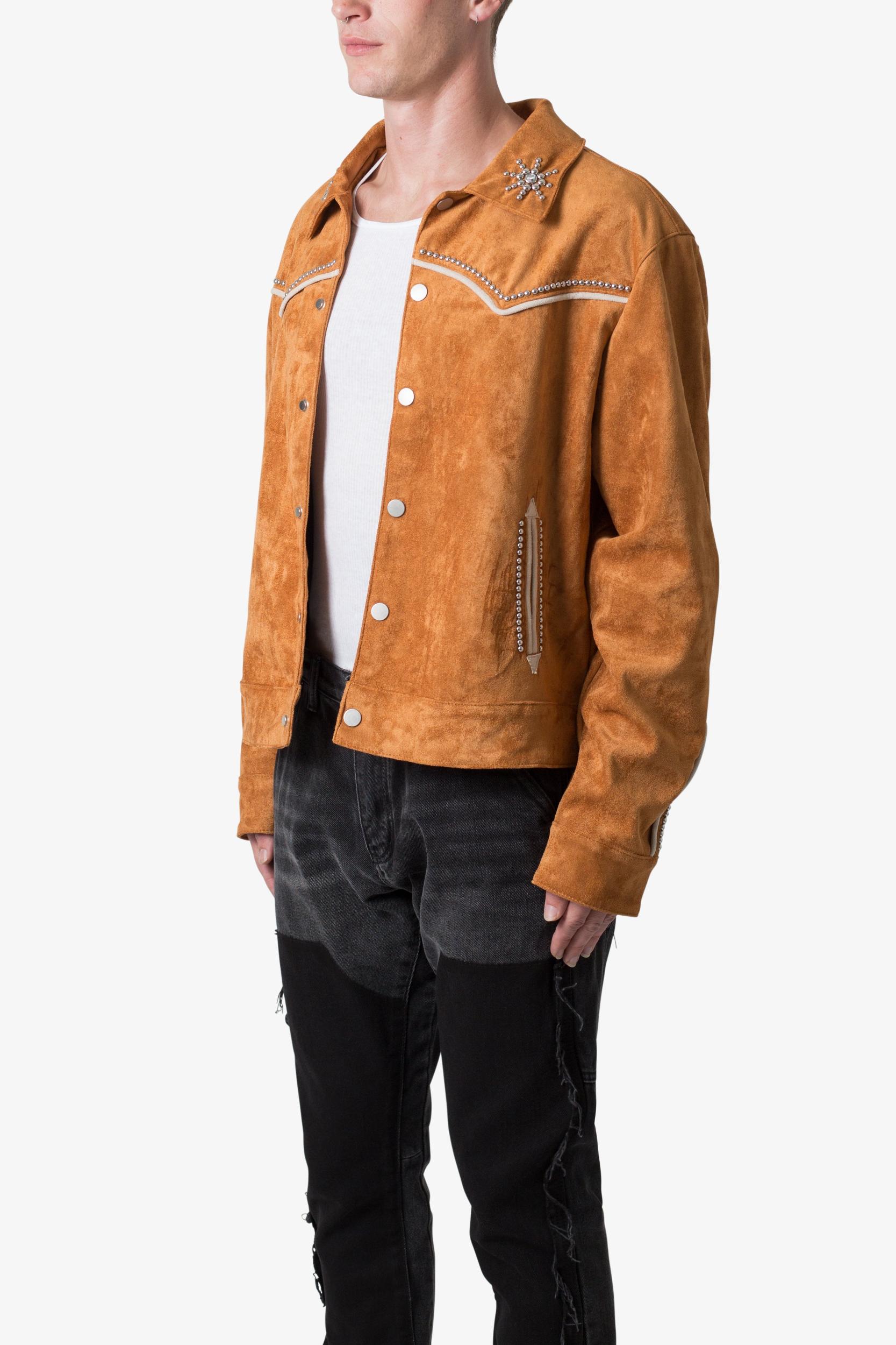 Suede Collared Jacket - Orange Product Image