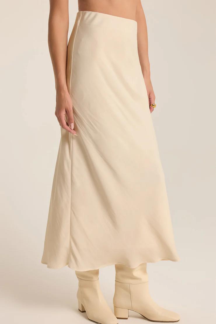 Europa Luxe Sheen Midi Skirt- Sea Salt Product Image