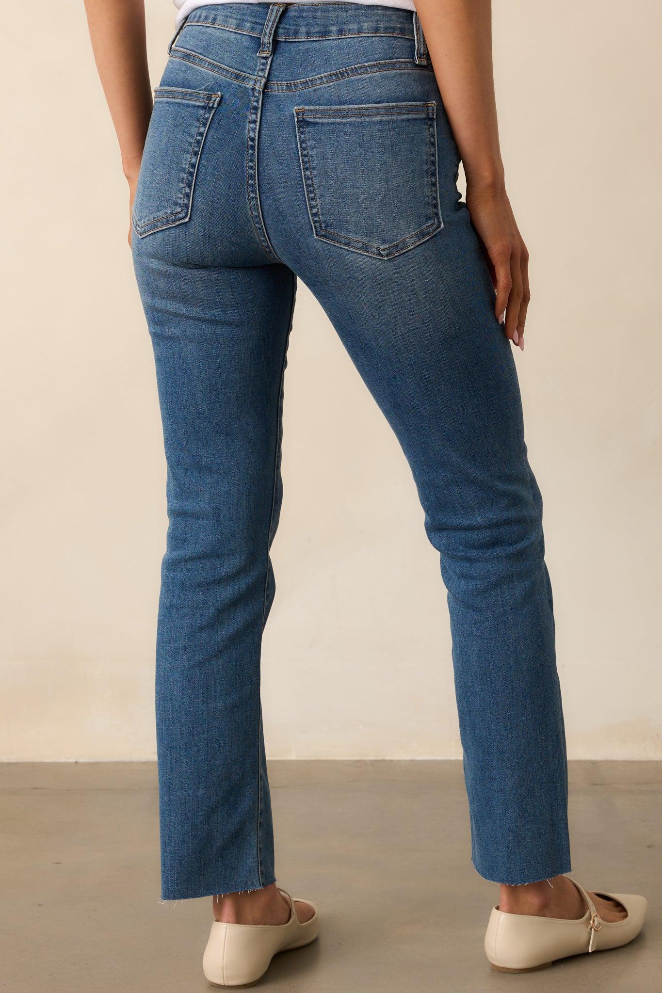 My Signature Look Dark Wash Straight Leg High Waisted Jeans 0 / Dark Wash Product Image