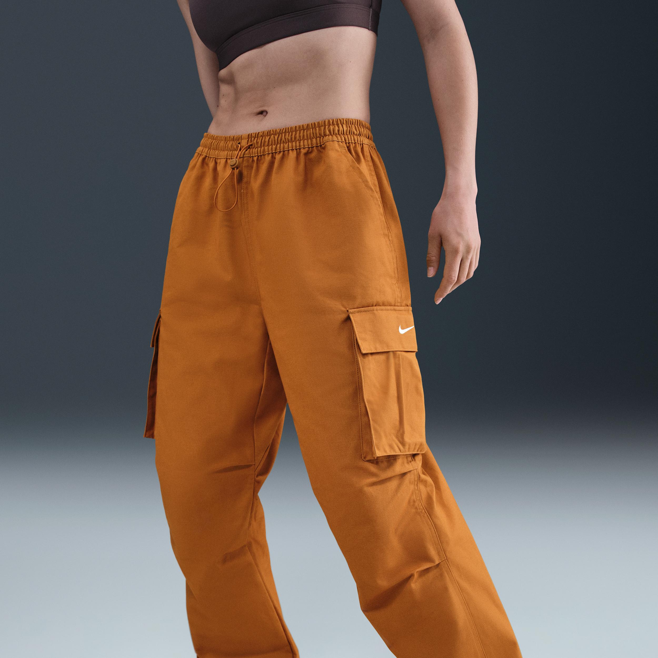 Womens Nike Sportswear Mid-Rise Oversized Woven Cargo Pants | HV1966-754 Product Image
