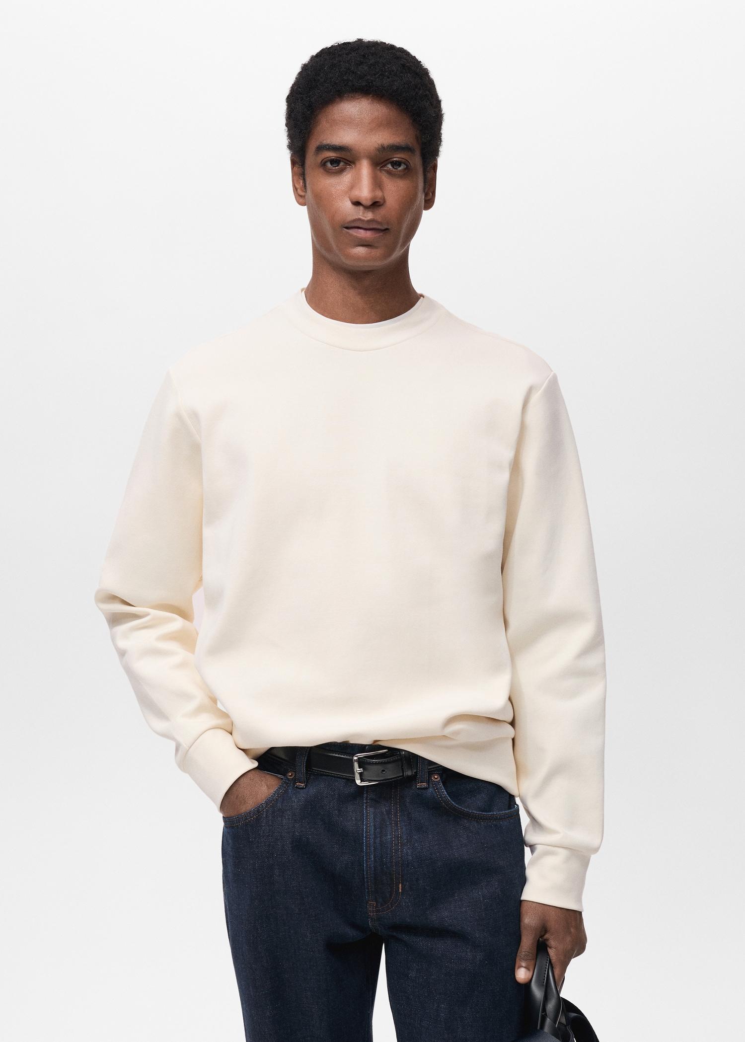 Regular-fit cotton sweatshirt - Men | MANGO USA Product Image
