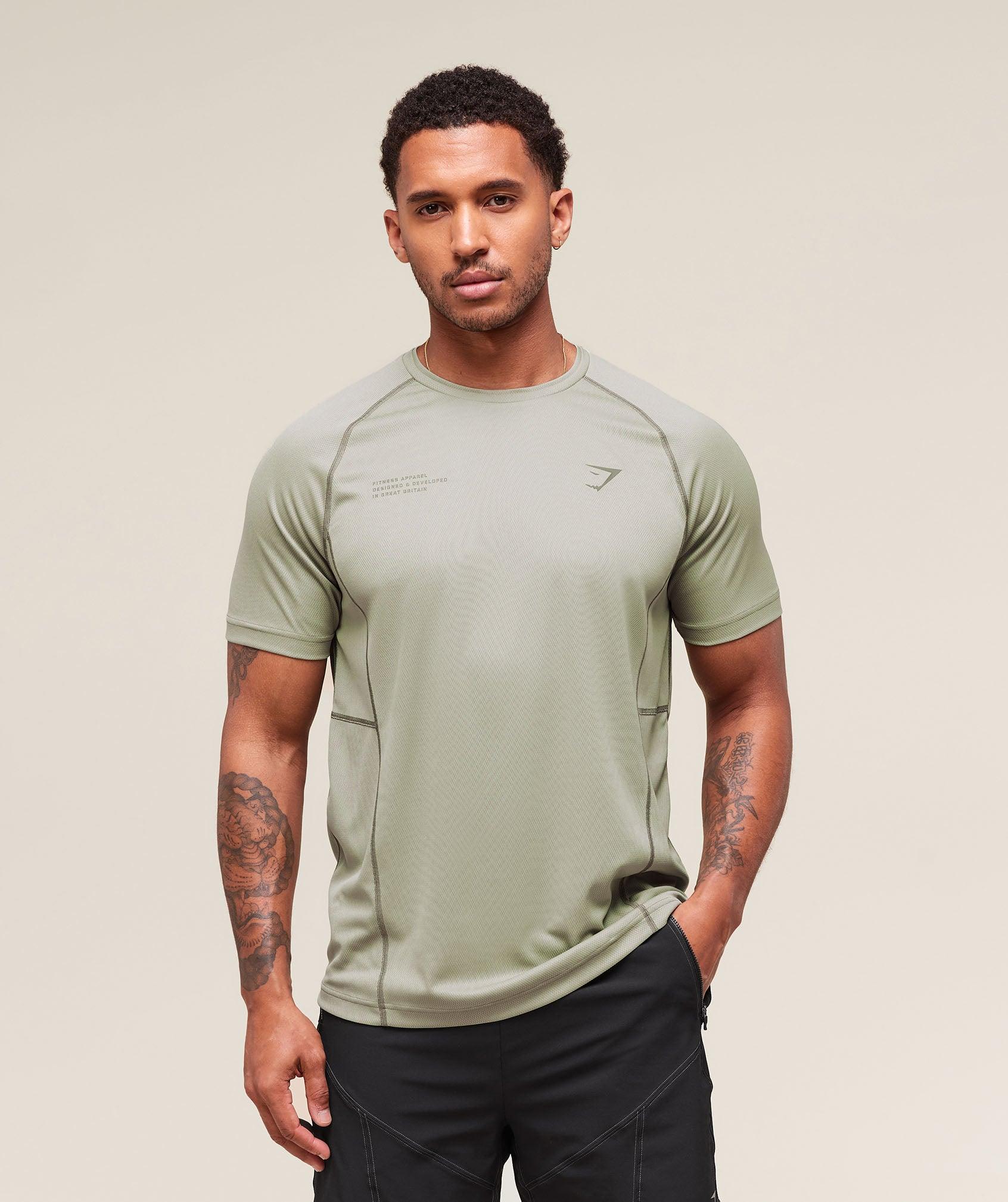 Gymshark Tactical T-Shirt - Chalk Green Male Product Image