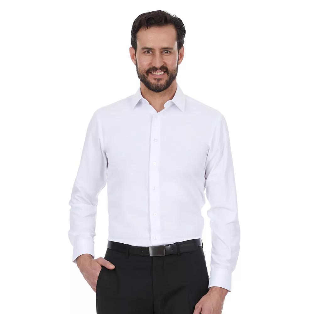 Men's Ben Sherman Slim-Fit Dobby Dress Shirt, Size: Medium-34/35, White Product Image
