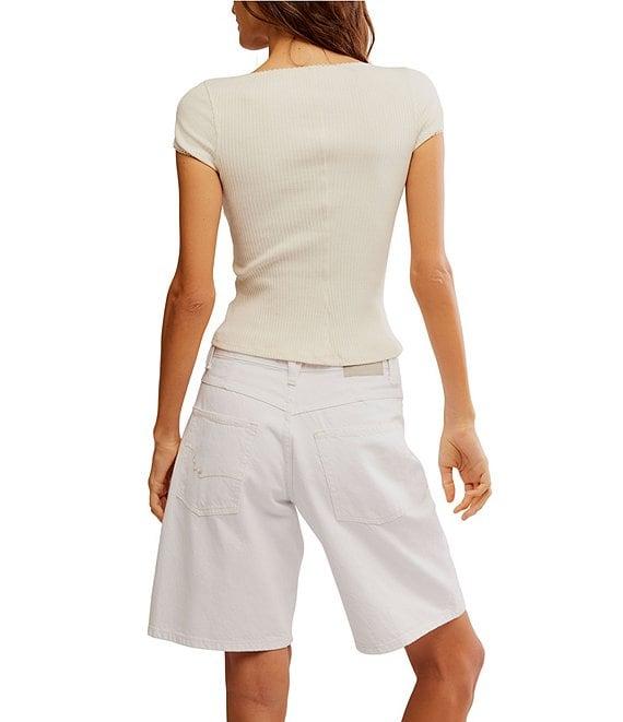 Free People Most Wanted Crew Neckline Cap Sleeve Button Front Cardigan Product Image