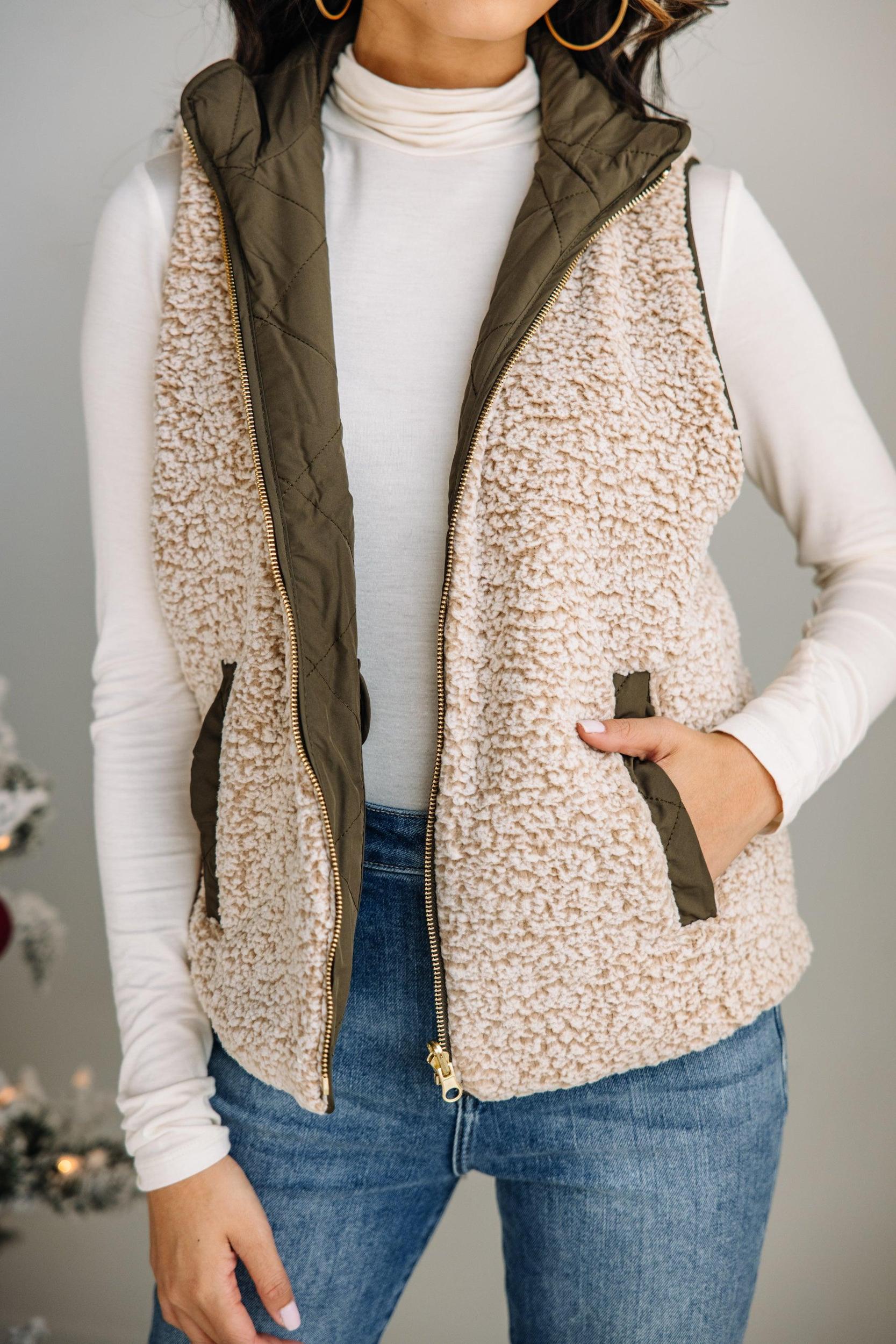 Just Imagine Olive Green Reversible Vest Female Product Image