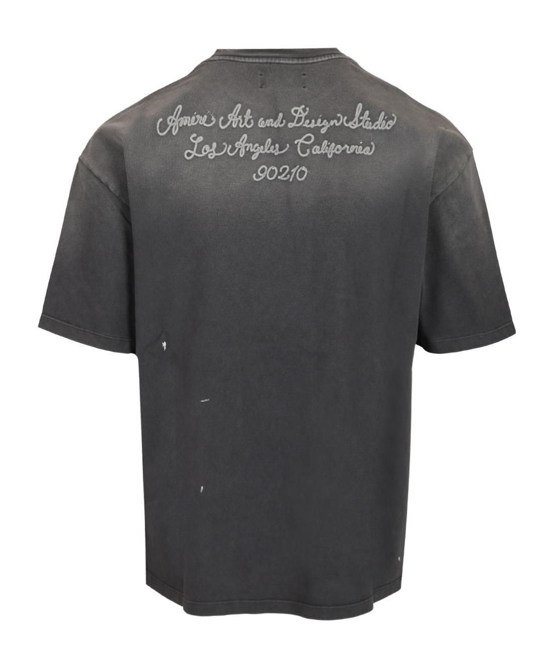 AMIRI Black Crewneck T-shirt With Logo Lettering On Front And Rear Product Image