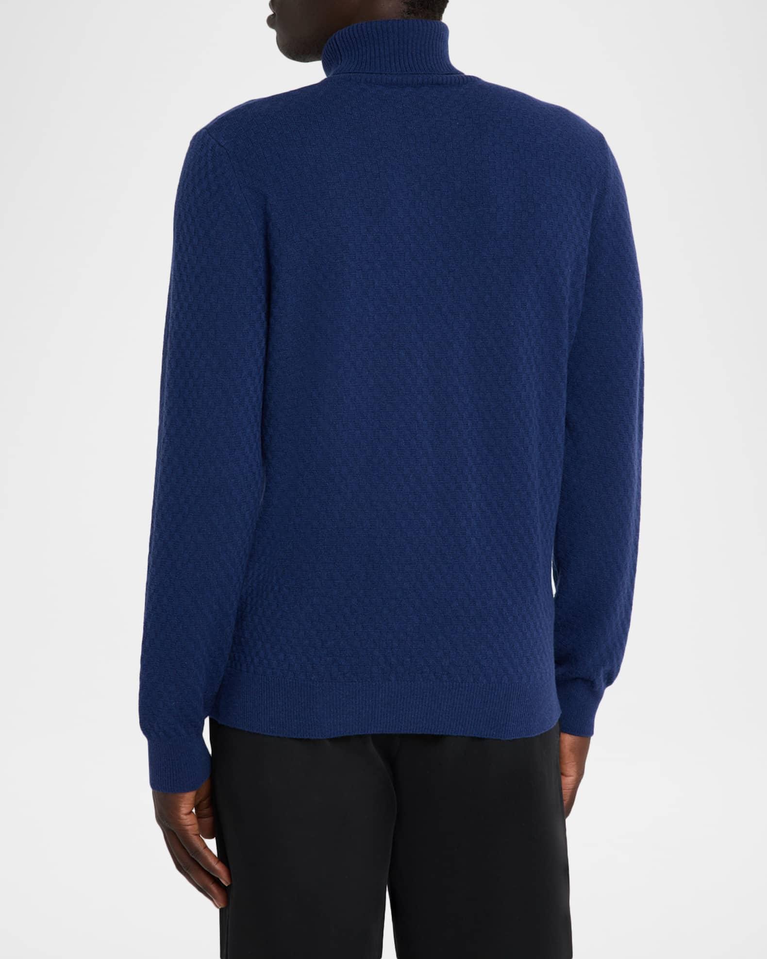 Men's Wool and Cashmere Basketweave Turtleneck Sweater Product Image