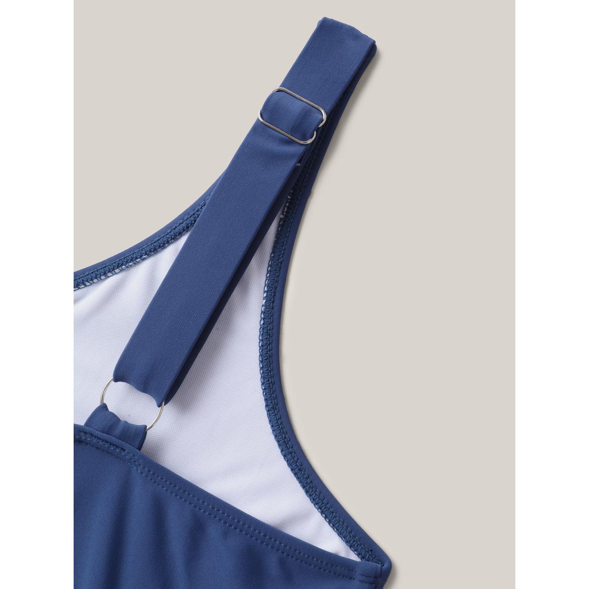 Plus Size Anti-Float Ties Split Swim Dress Women's Swimwear Stone Resort Bodycon U-neck High stretch Curve Swim Dresses BloomChic 26/4X Product Image