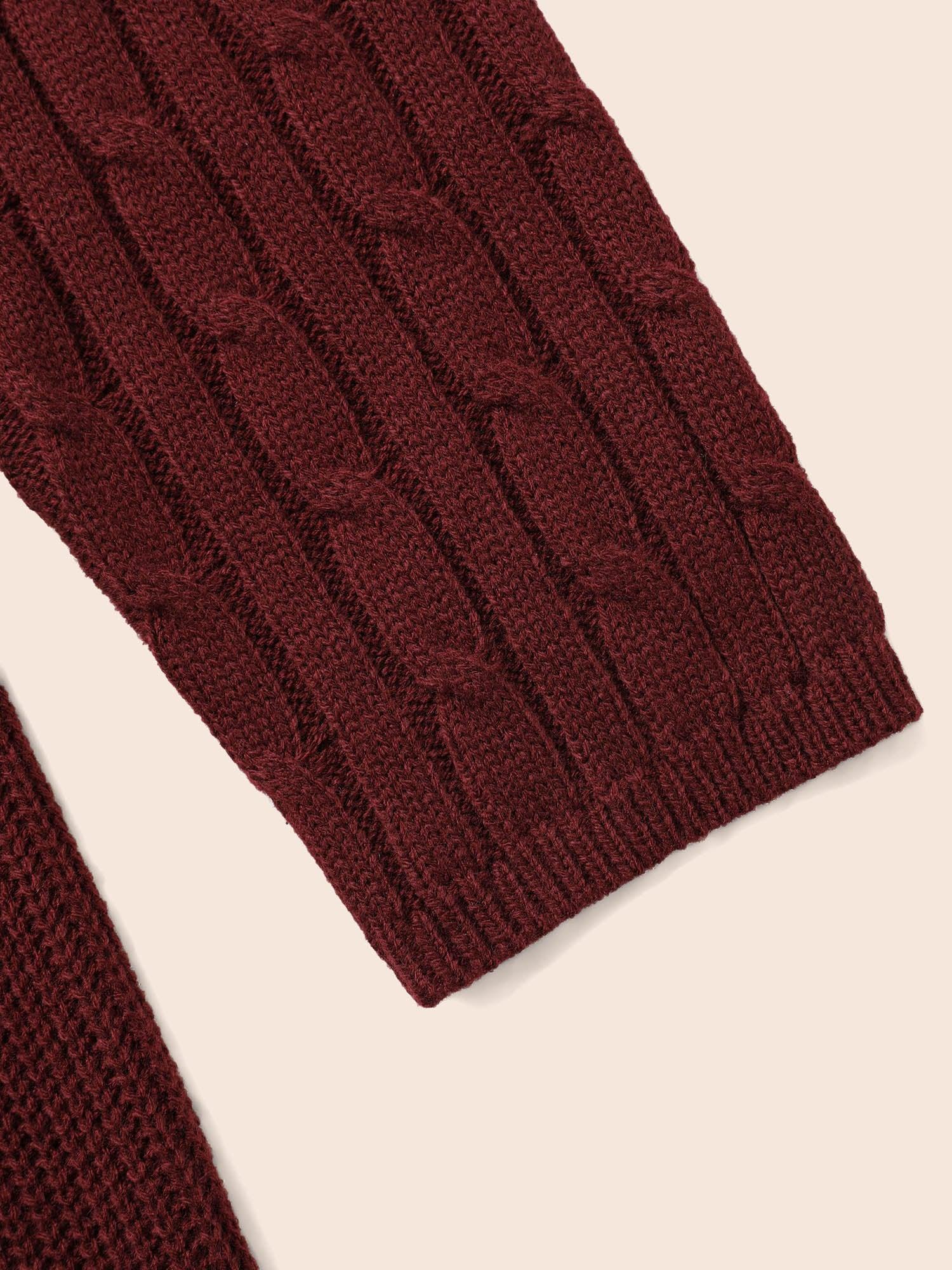 Cable Knit Fit-and-Flare Midi Sweater Dress Female Product Image