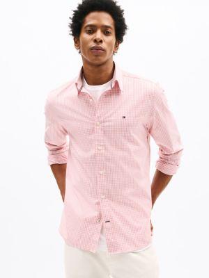 Regular Fit Gingham Stretch Poplin Shirt Product Image