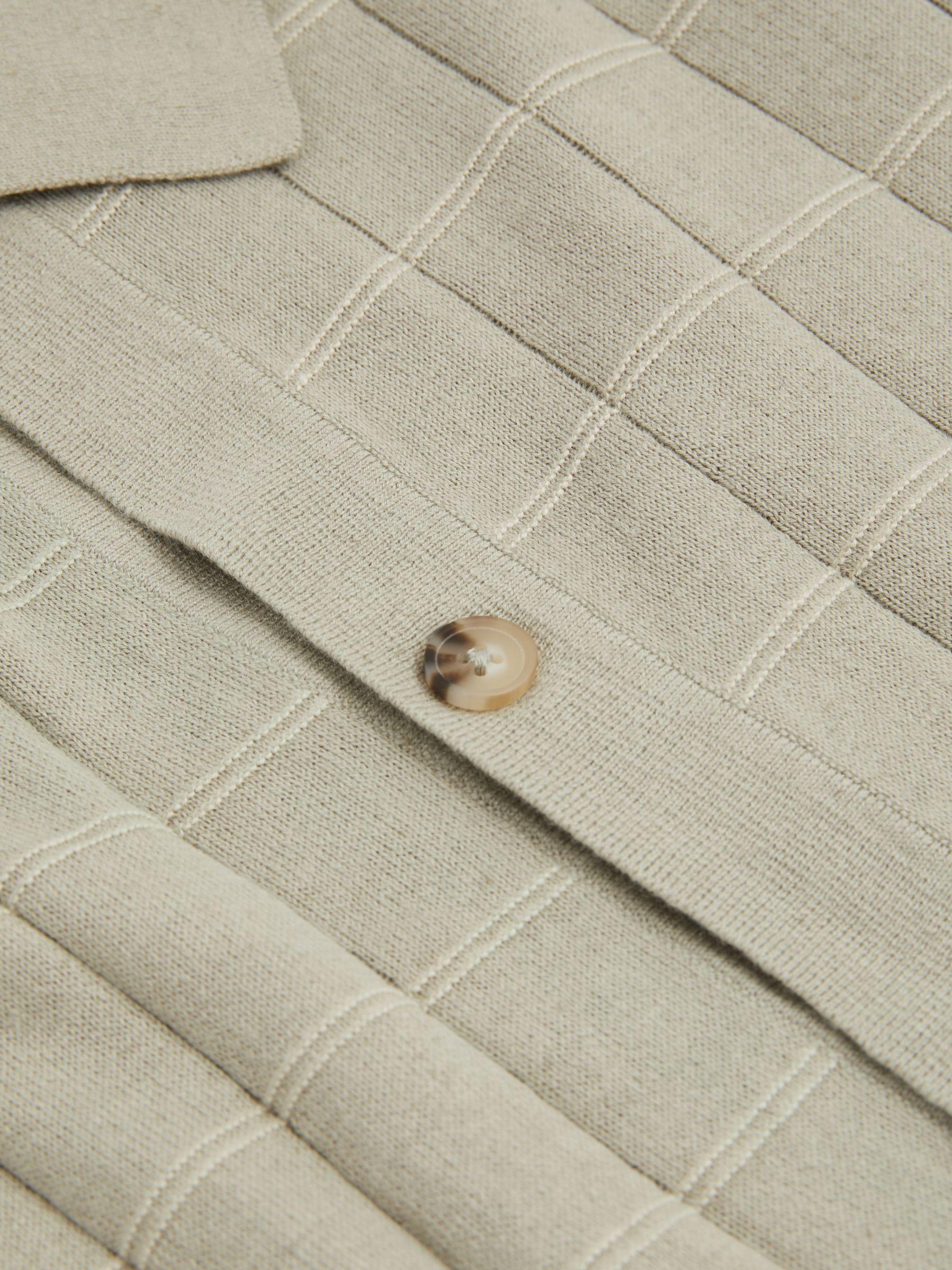 Mendez Sage Paige Cotton-Linen Knitted Check Shirt Product Image