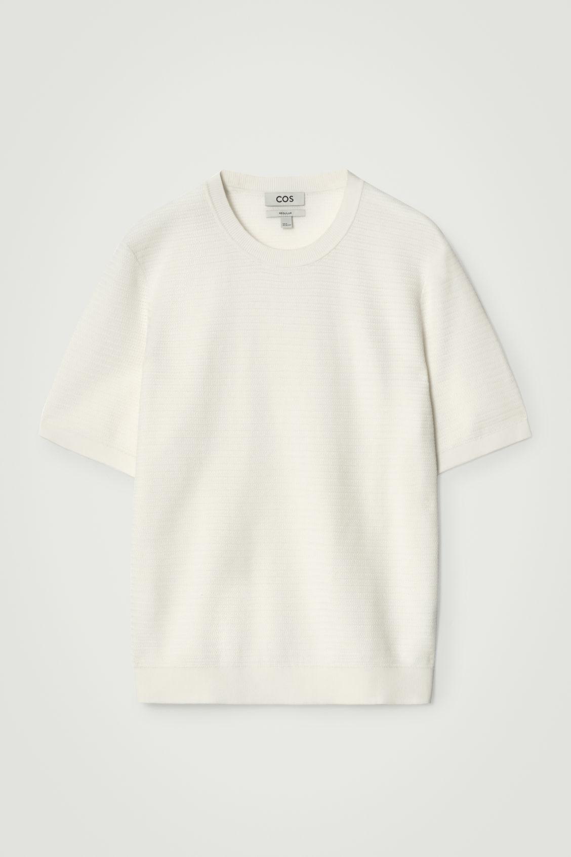 TEXTURED KNITTED COTTON T-SHIRT Product Image