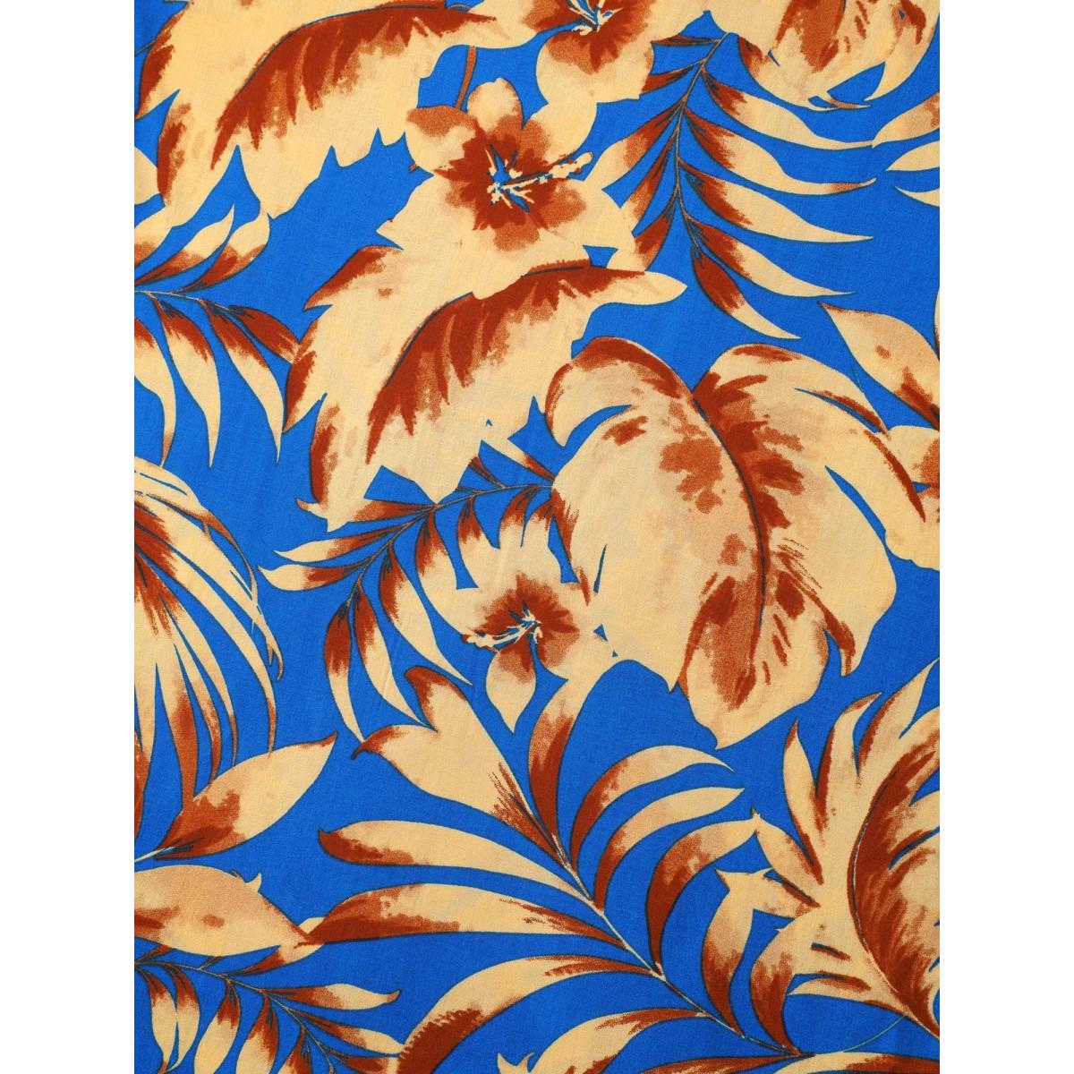 Plus Size Mediumblue Tropical Floral Print Pockets Jumpsuit Women Sleeveless Non Vacation Loose Jumpsuits BloomChic 14-16/1X Product Image