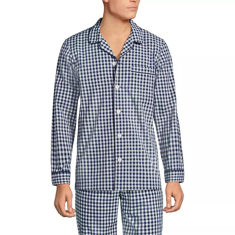 Men's Lands' End Broadcloth Pajama Sleep Shirt,  Product Image